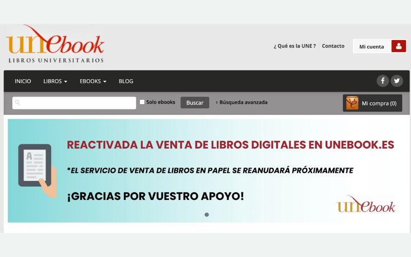 Portada web Unebook